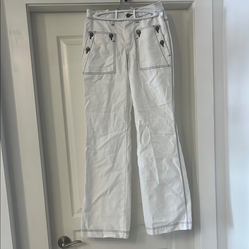 Diesel White Wide leg Button Pants